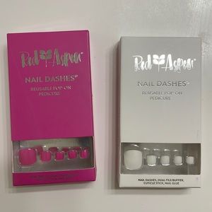 Red Aspen Nail Dashes Pedicure Sets